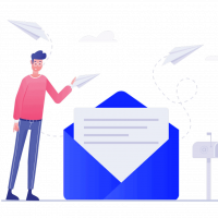 Email marketing blue square transparent Email marketing blue square transparent
